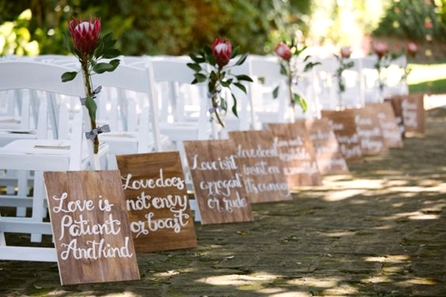 outdoor cute wedding aisle decoration idea