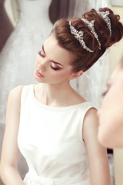 wedding hairstyles long hair tiara