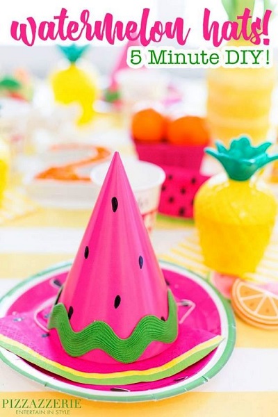 Watermelon Birthday Party Hats