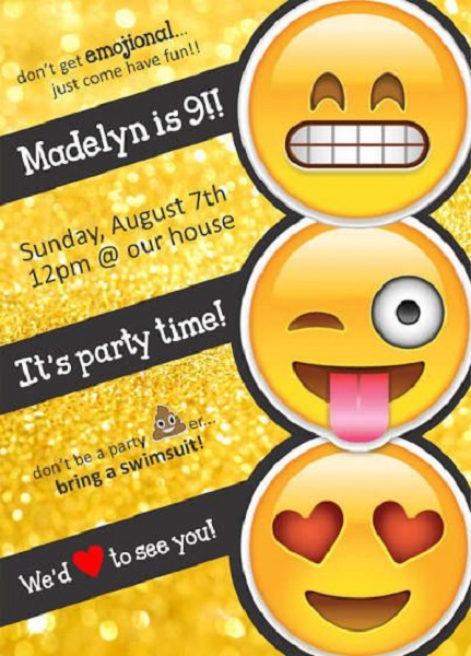 Emoji Birthday Party Invitations