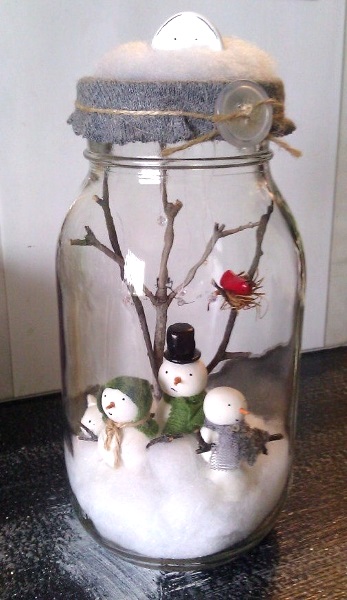 Christmas Snow man Manson jar