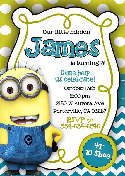 Minion Birthday Party Invitations