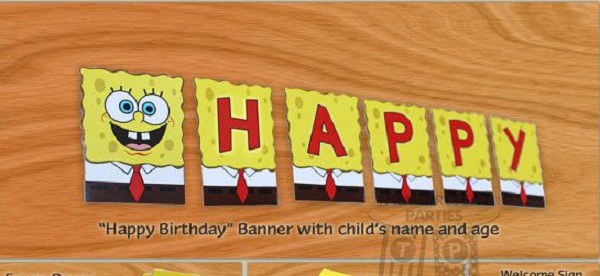 spongebob birthday banner