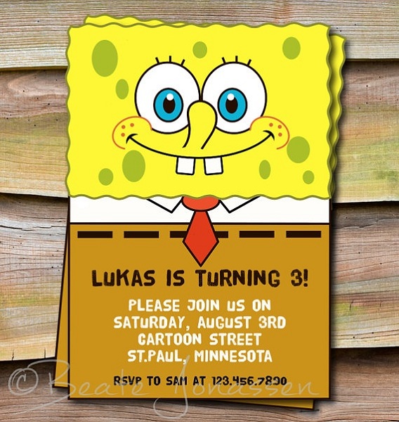 spongebob birthday invitations templates