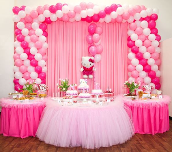 Balloon Decoration for Birthday Stage Hello Kitty Birthday Party Ideas Pink Lover