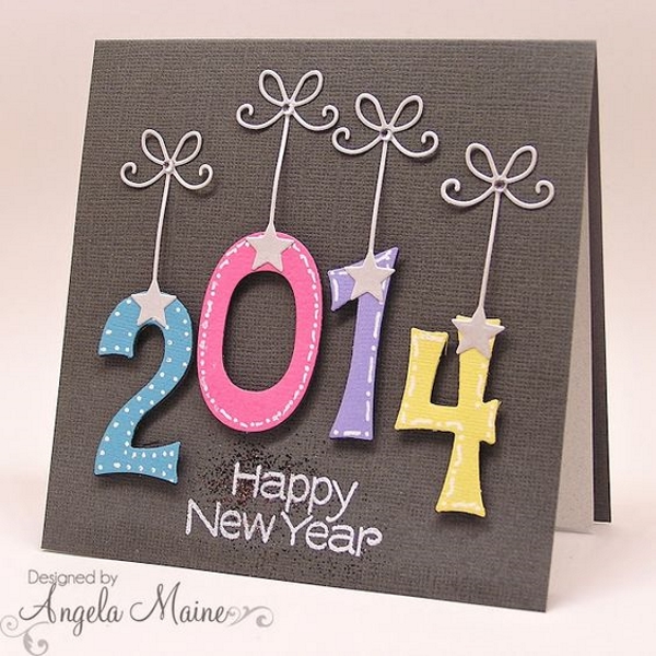 Handmade New Year Greeting Cards 2016 – Pink Lover