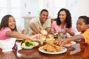 Family Having A Meal Together At Home