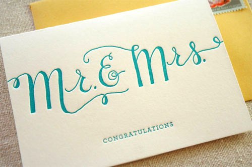 4 wishes. Wedding Lettering congratulation.