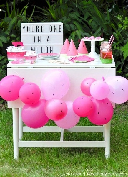 Watermelon Birthday Balloons