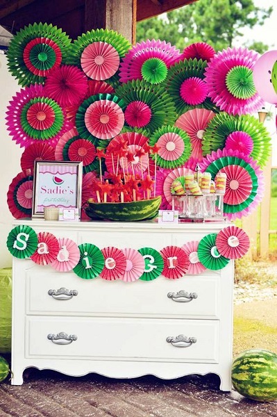 Watermelon Birthday Party Crafts