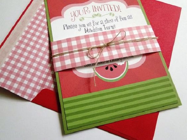 Watermelon Birthday Party Invites