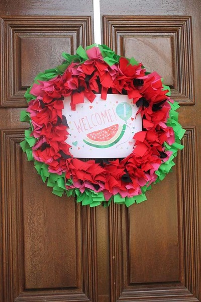 Watermelon Birthday Entrance decorations