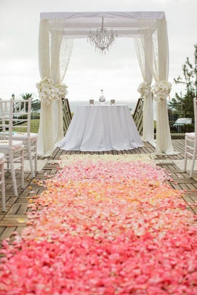 beach wedding aisle