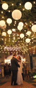 paper lantern lights wedding